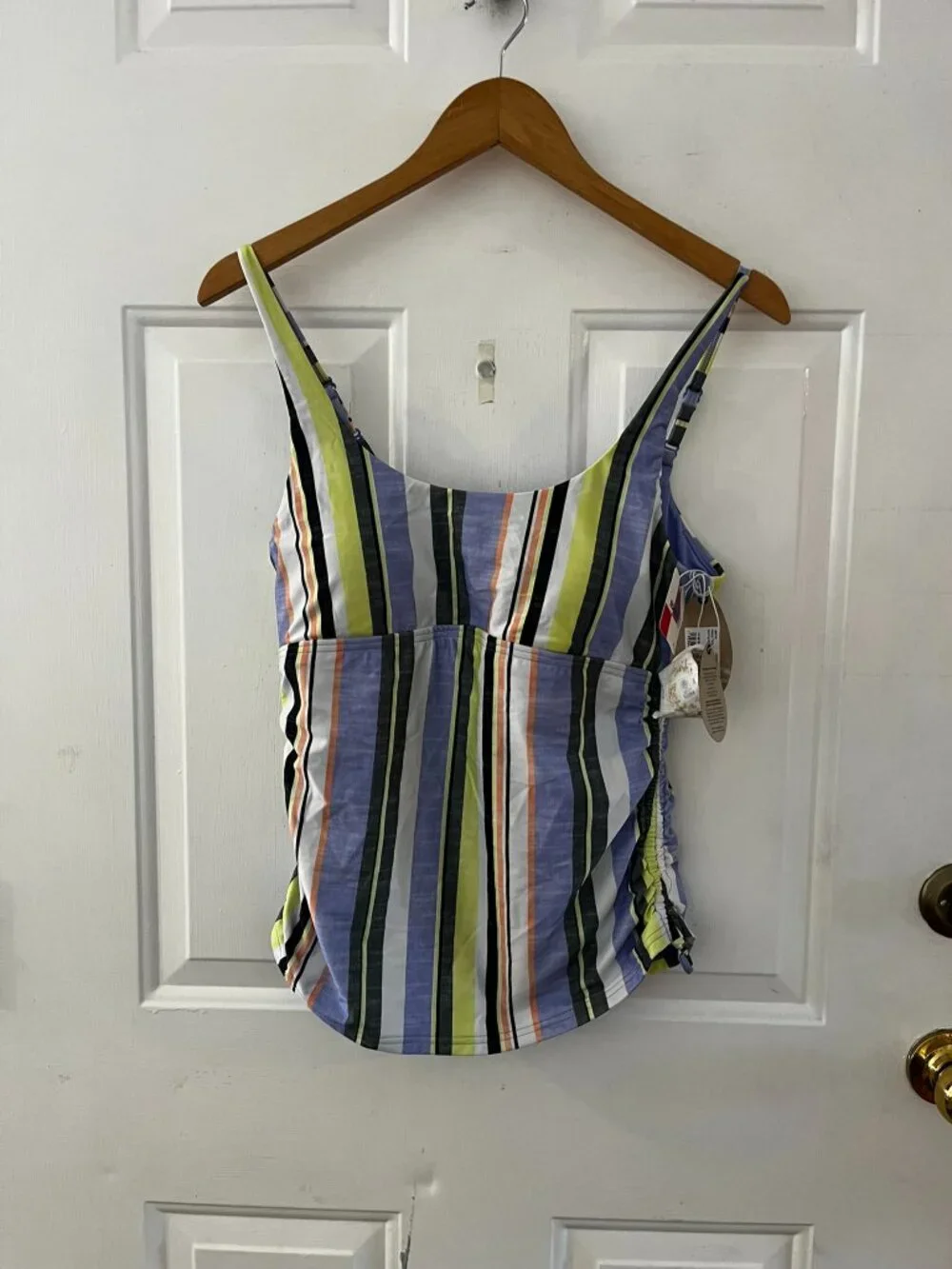 Prana Woman's Summer Beach Melody Morning Glory Stripe Swim Tankini Sz med